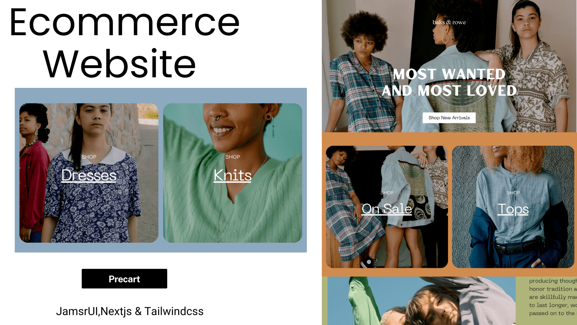Precart – eCommerce website Template with JamsrUI, Next.js, & Tailwind CSS