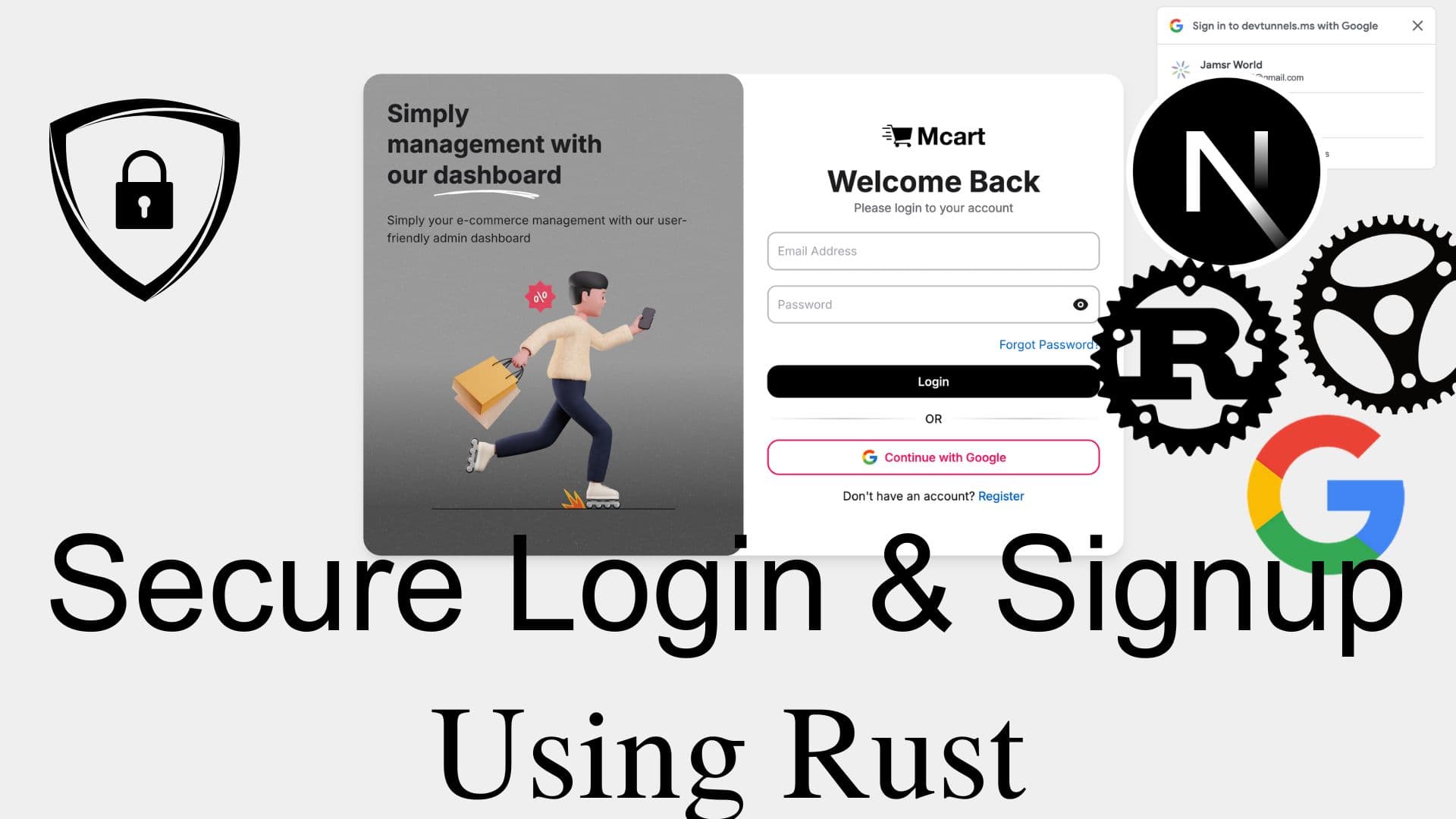 Secure Login Form with Google Authentication Built with Rust & Next.js
